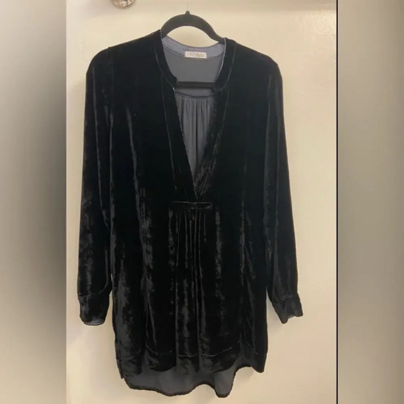 Free People x CP Shades Jacey Black Velvet Mini Dress Extra Small - Picture 4 of 7